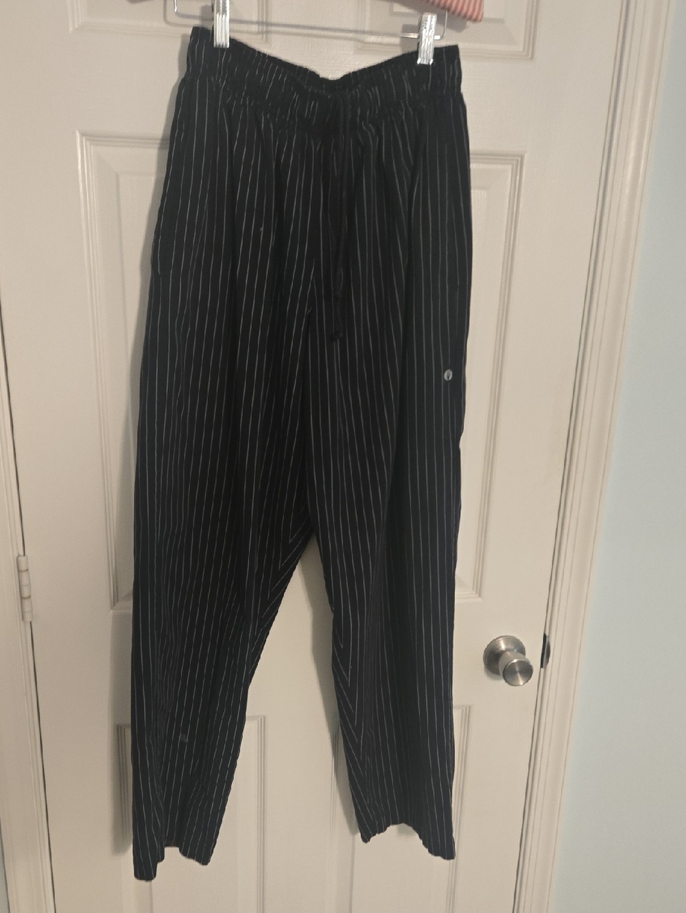 Men's Chef Pants By Chef Works Black Pinstripe Drawstring Pants